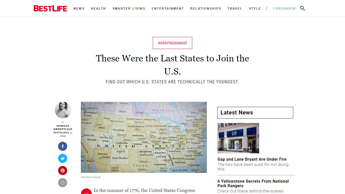 These Were The Last States to Join the United States - Best Life